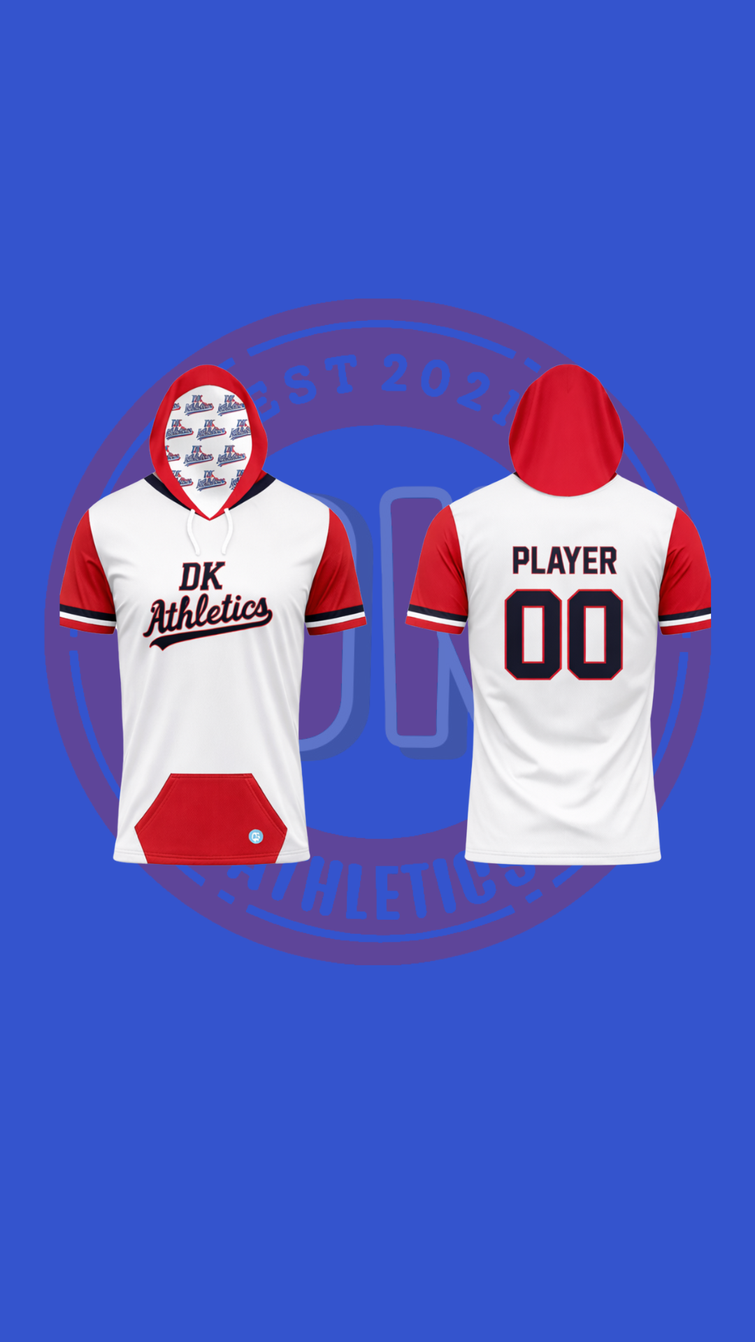 WHITE DKATHLETICS SS HOODED