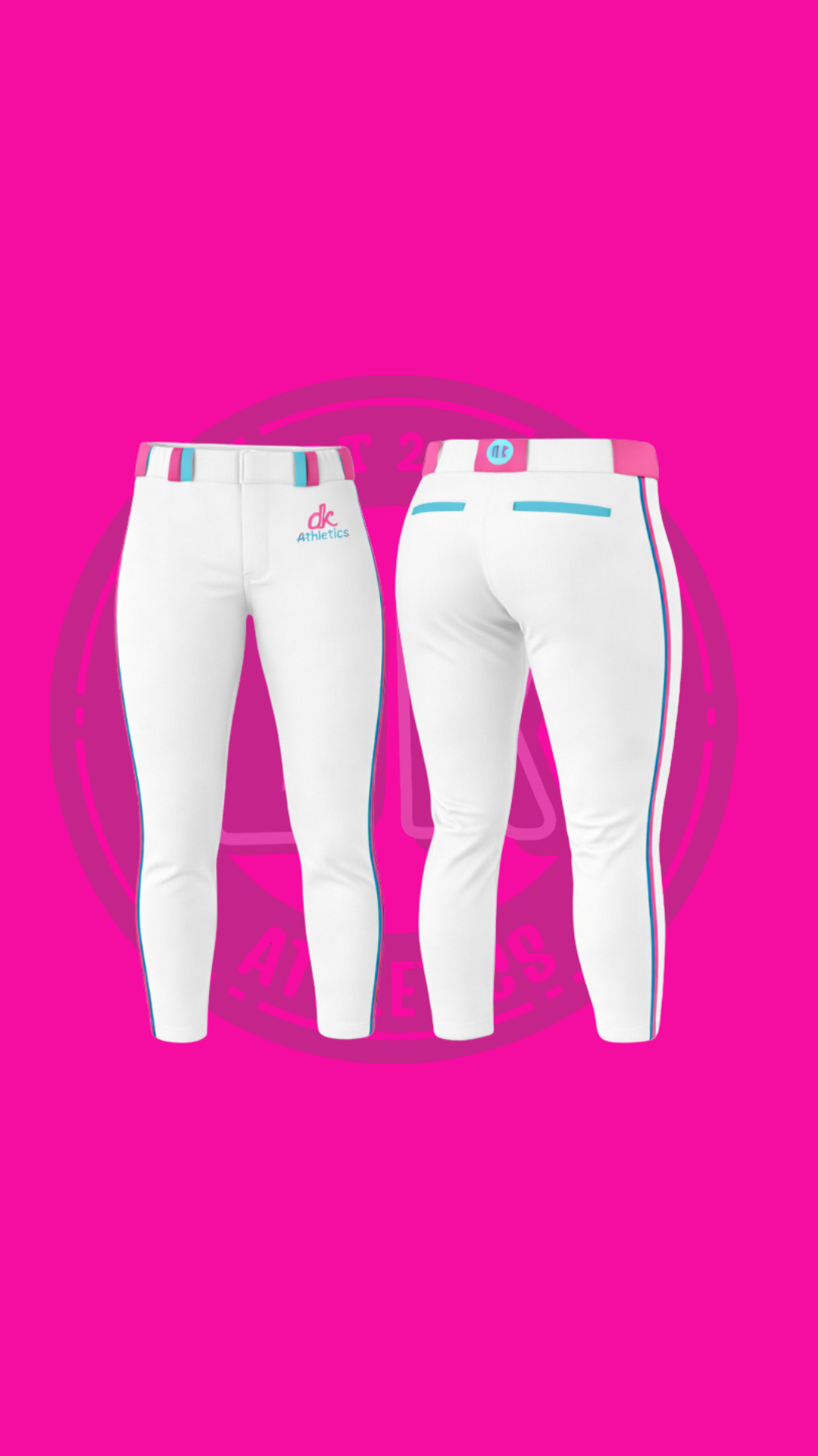 WHITE DKATHLETICS SOFTBALL PANTS