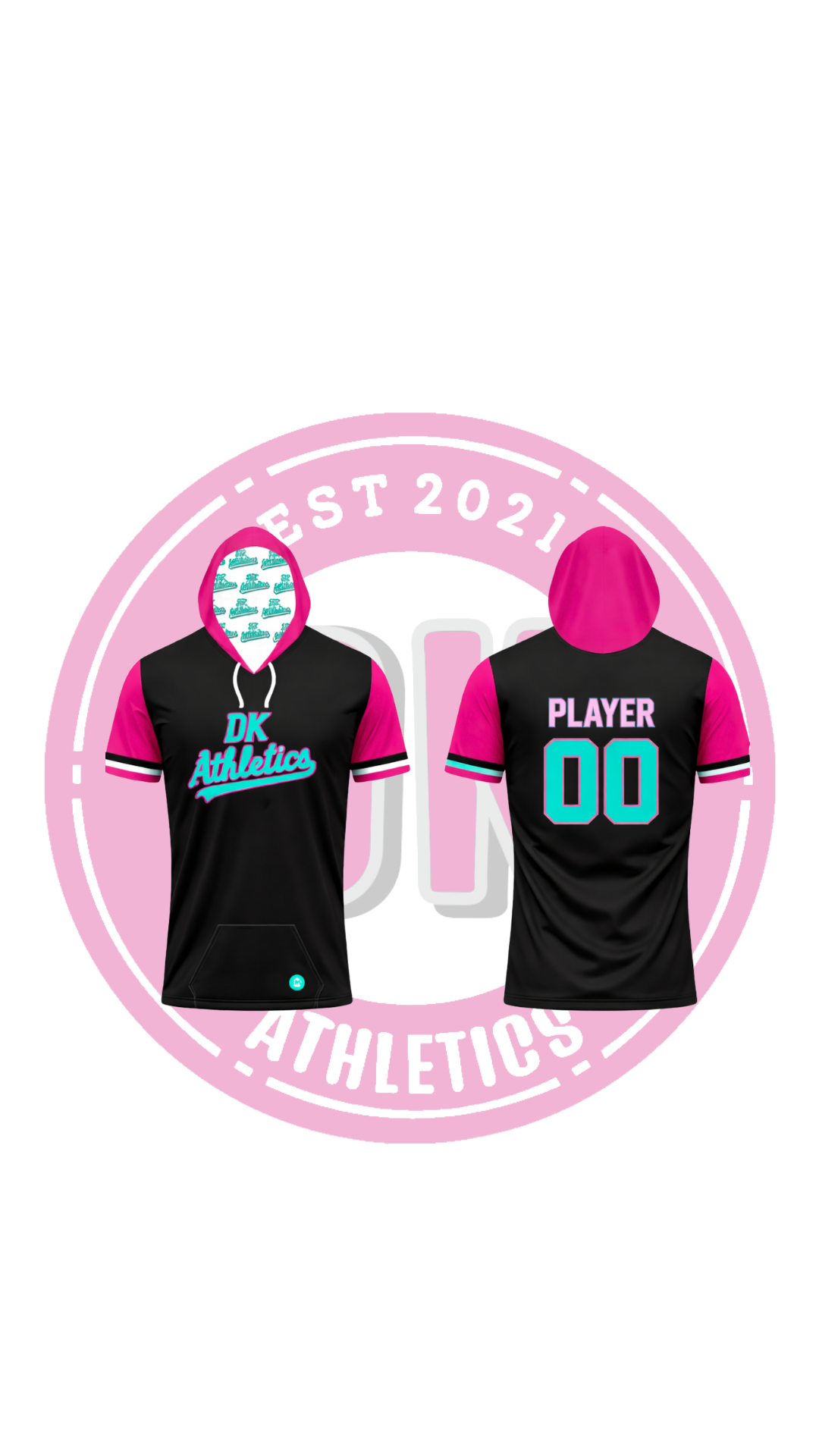 BLACK/PINK DKATHLETICS SS HOODED