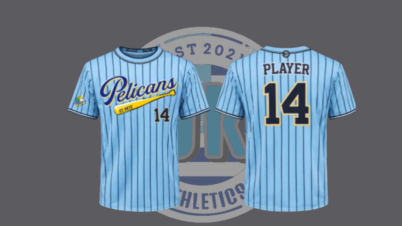 CREW NECK PINSTRIPE BABY BLUE GAME JERSERY