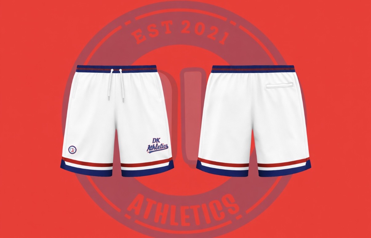 WHITE DK ATHLETICS SHORTS