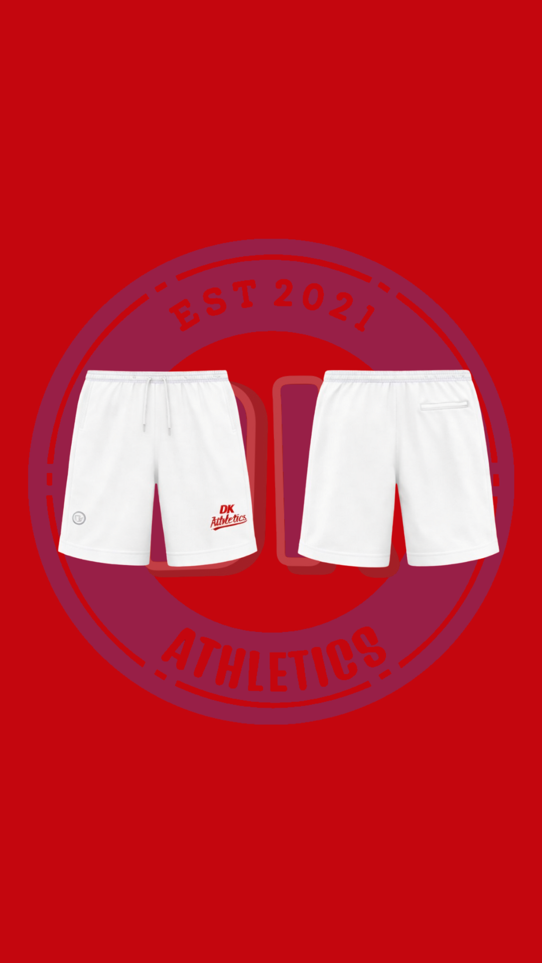 WHITE DKATHLETICS SHORTS (NO DESIGN)