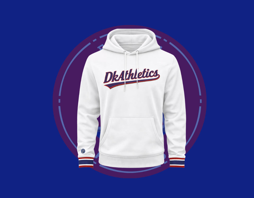 WHITE DKATHLETIC FLEECE HOODIE