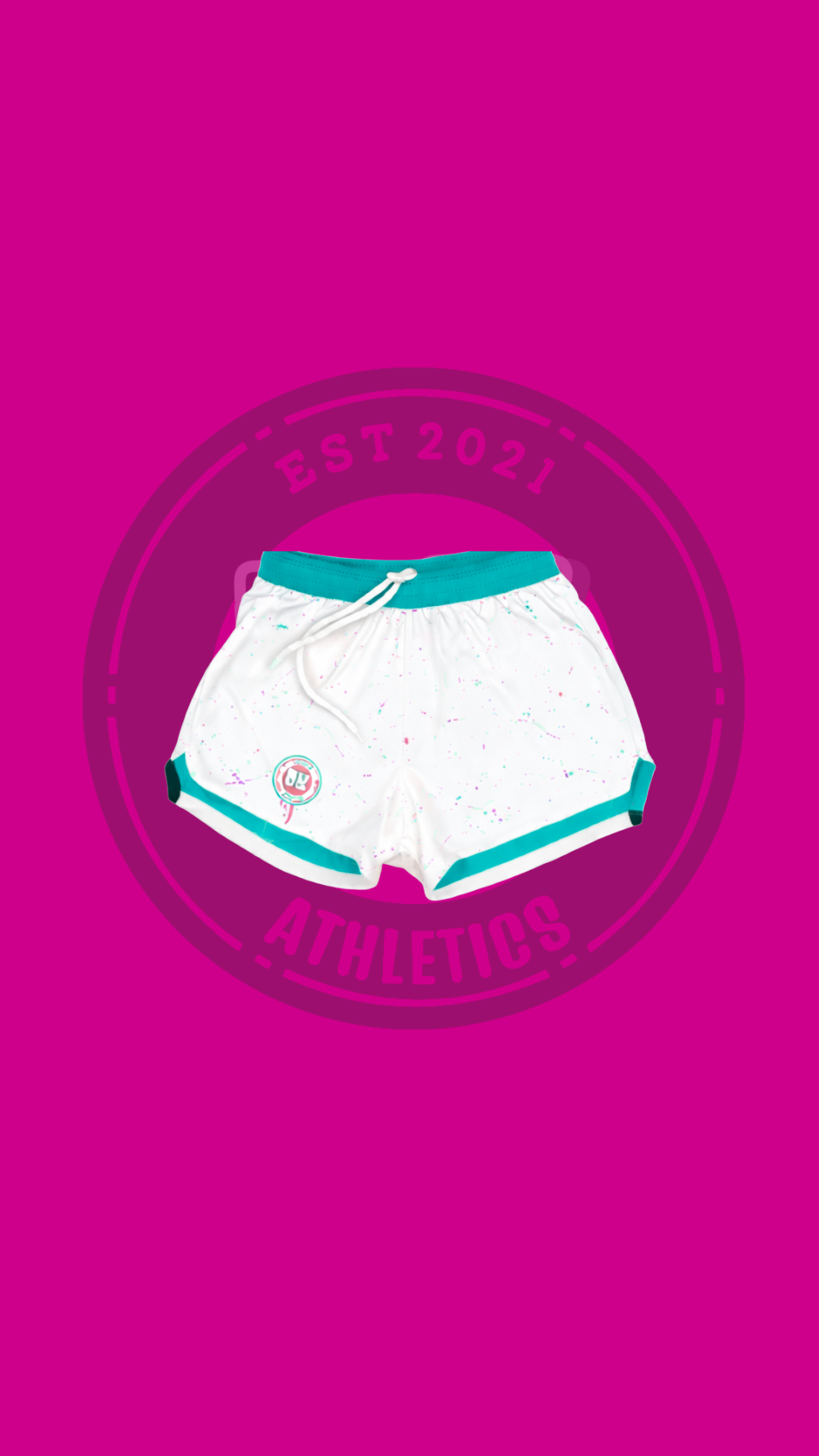 WHITE/BLUE DKATHLETICS WOMENS SHORTS