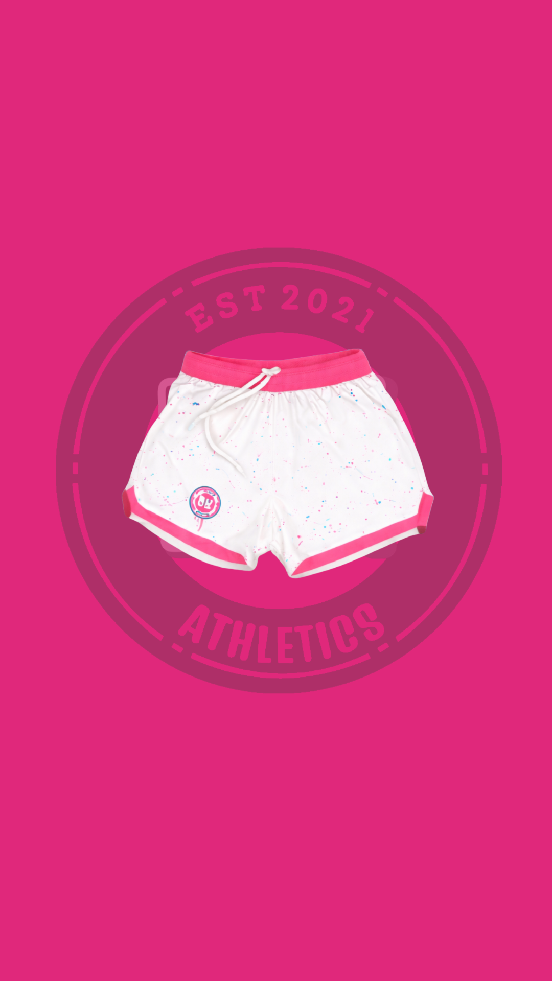WHITE/PINK DKATHLETICS WOMENS SHORTS