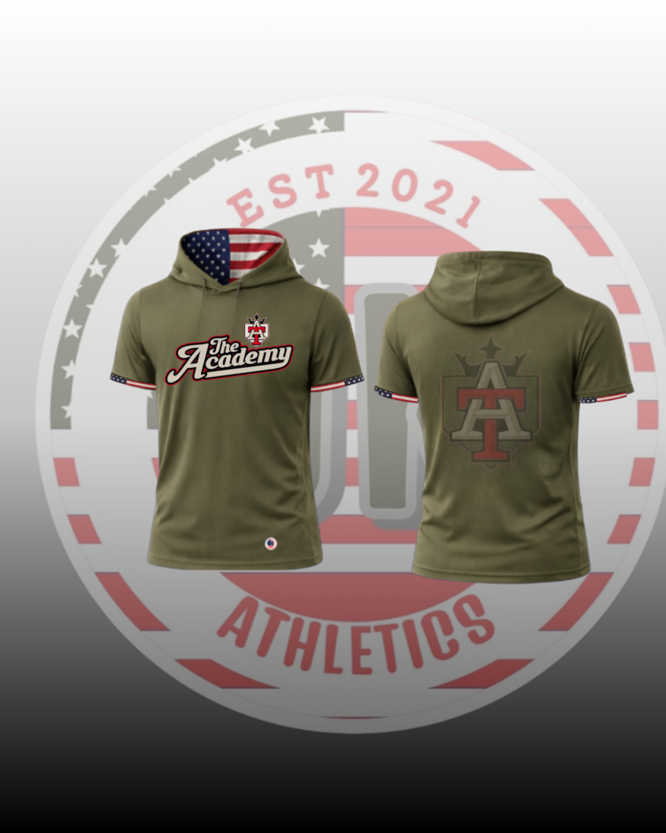 GREEN SHORT-SLEEVE HOODED