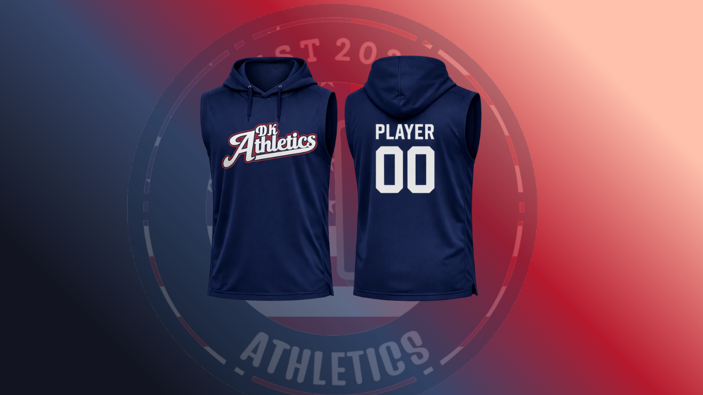 NAVY SLEEVELESS HOODED