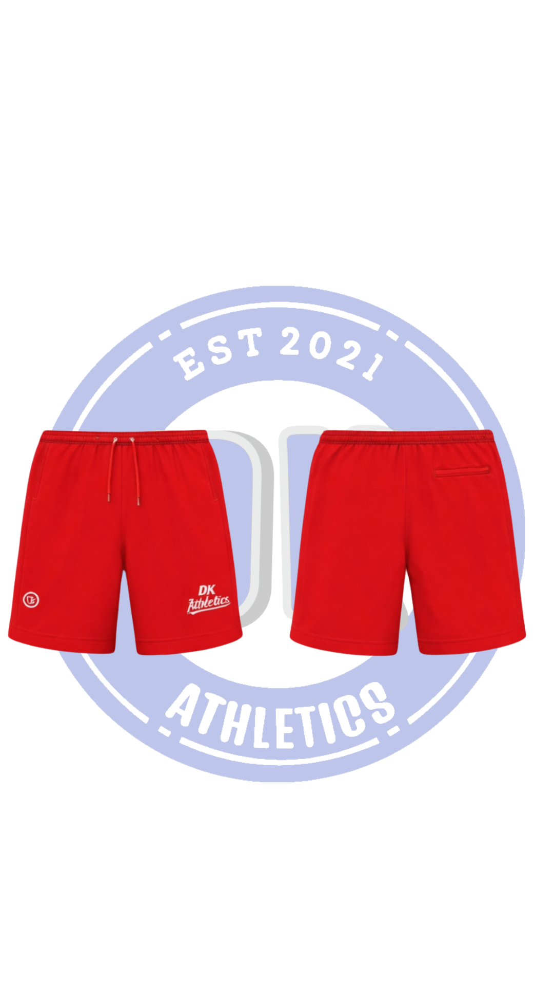 RED DKATHLETICS SHORTS (NO DESIGN)